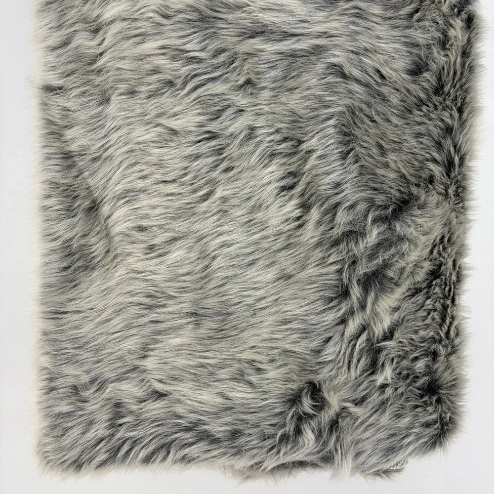 POTTERY BARN Stewart Plaid Faux Fur Back Throw 60